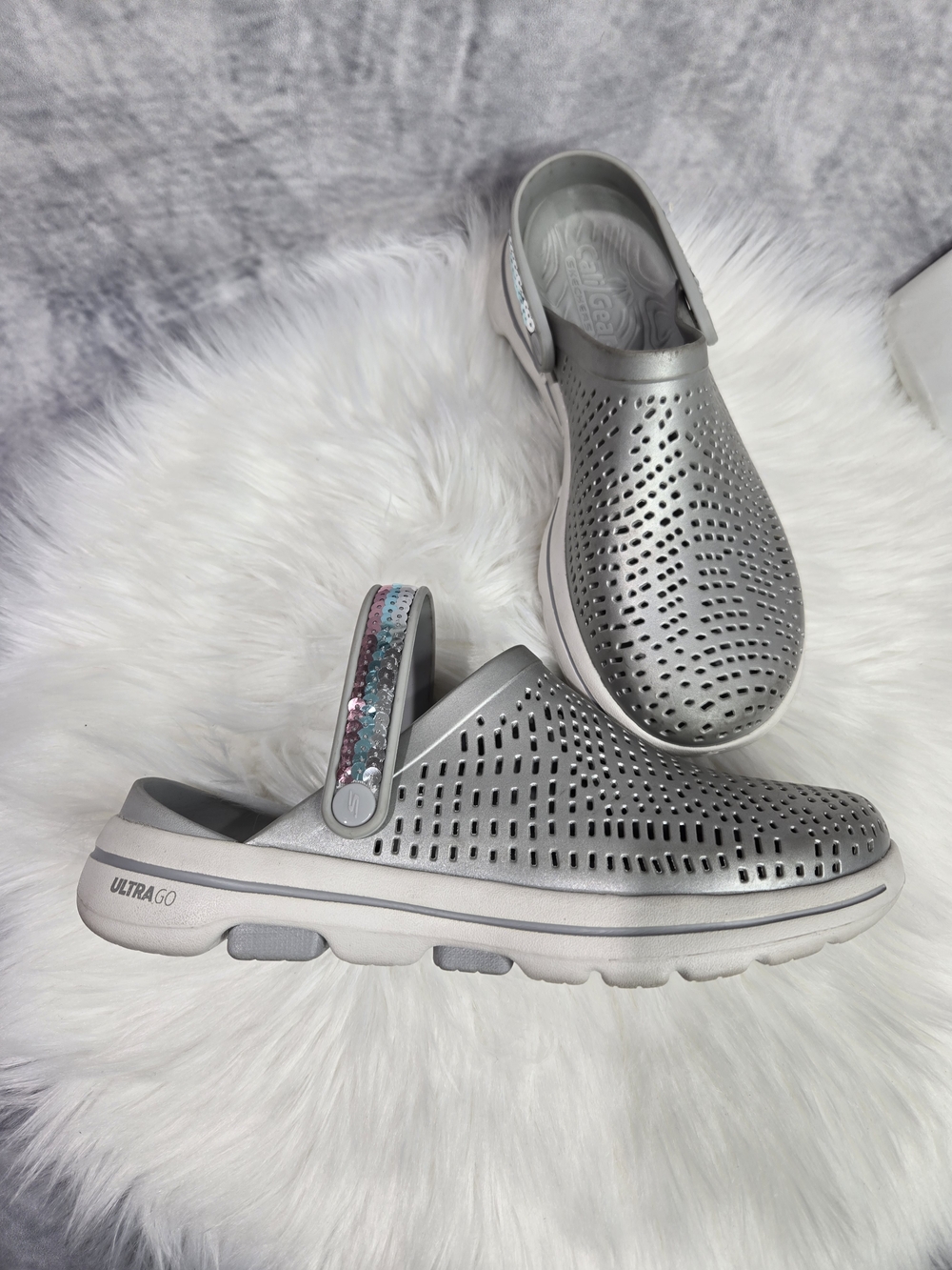 Skechers Foamies GOwalk 5 - Elegance clog in silver - Picture 3 of 6
